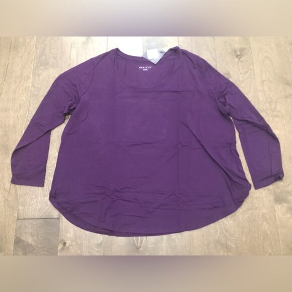 Ava & Viv Women's Purple Color Plus Size Long Sleeve Top, Various Sizes - Picture 1 of 7